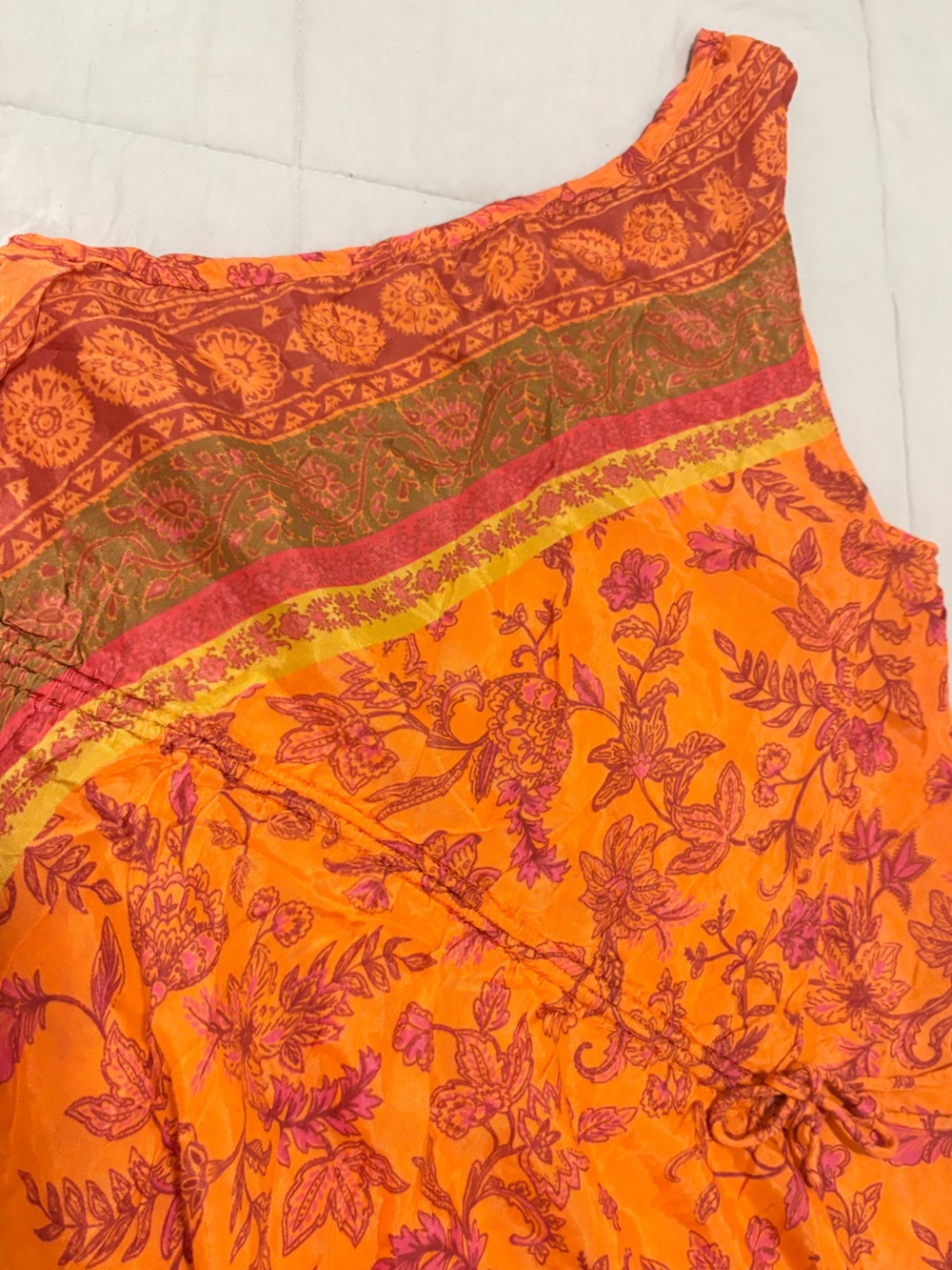 Women’s One-Shoulder Orange Floral Tunic